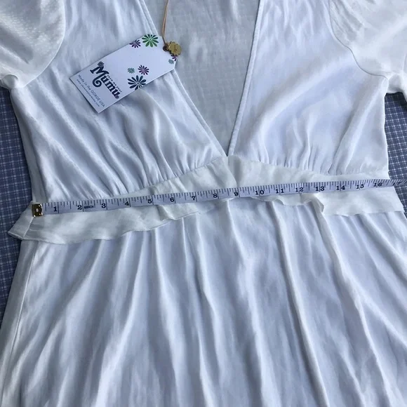 Show Me Your Mumu NWT Virginia Mini Dress White Speckle Dots Flowy - Picture 7 of 13